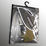 Groothandel op maat gemaakt hoog-Einde Eco-vriendelijke duidelijke knop Pvc hanger tas