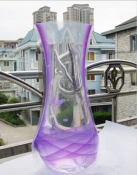 Wholesale customized high-end Beautiful Plastic Clear PVC Vase Bag with Pattern
