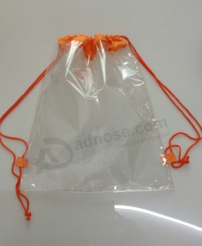 All'ingrosso su misura alta-Fine sacchetto di drawstring trasparente borsa da viaggio impermeabile in Pvc di spessore