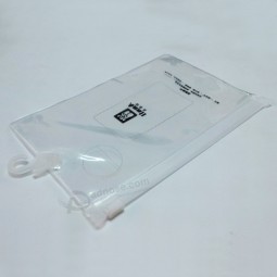 Wholesale customized high-end OEM Cheap Logo Printingt Plastic PVC Hook Bag with Ziplock