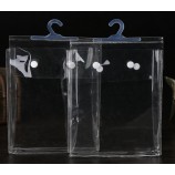 Groothandel op maat gemaakt hoog-Einde Pvc-film waterdichte kleding tassen doorzichtige plastic haakzakken