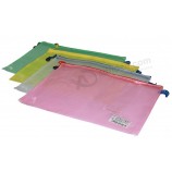 Groothandel op maat gemaakt hoog-Einde transparante mesh rits zak waterdicht de test Pvc potloodtassen