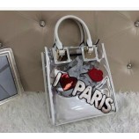 Wholesale customized high-end White Fashion Waterproof Transparent PVC Tote Bag Handbags