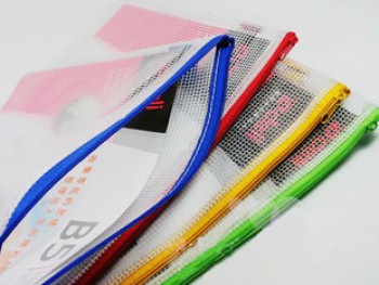 Wholesale customized high-end 2017 Custom Eco PVC File Bag Mesh Bag