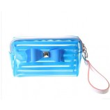 Customized high quality Color Bow Waterproof PVC Makeup Bag Pencil Bag