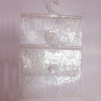 Aangepaste hoge kwaliteit oem duurzame duidelijke Pvc hanger tas met aangepaste Logo