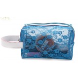 고품질 파란색 인쇄 방수 Pvc toiletry 가방 연필 케이스를 사용자 정의