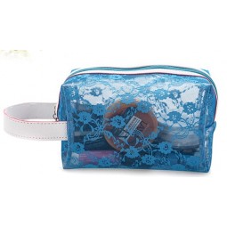 Customized high quality Blue Printing Waterproof PVC Toiletry Bag Pencil Case