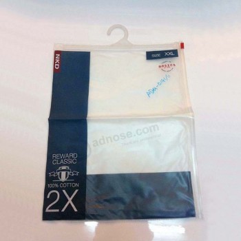 Personnalisé haute qualité mat lié à glissière sous-vêtements emballage eva sacs