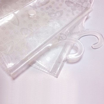 定制高品质热销透明PVC衣架包，纽扣开合