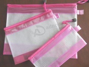 Customized high quality Hot Durable Candy Color Mesh Bag with Zipper