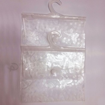 Customized high quality OEM High Quality Clear PVC Hanger Bag with Button