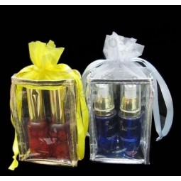 Customized high quality Waterproof Transparent Cosmetic Bag PVC Drawstring Bag