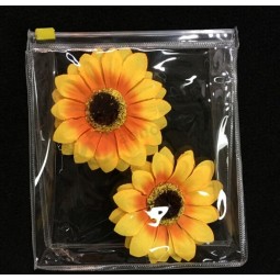 Personalizado de alta calidad eva transparente tres-Bolsas de plástico dimensionales con cremallera personalizada