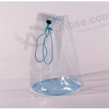 사용자 지정된 고품질 투명 방수 단추 Pvc drawstring 가방