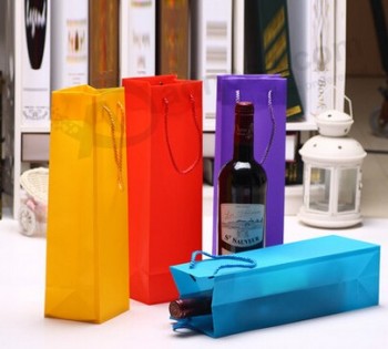 Customized high quality Single Wine Gift Bag Bag PVC Wine Bag