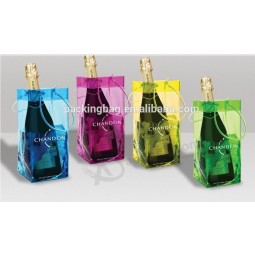 Customized high quality Single Color Wine Gift Handbag PVC Bag