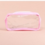 Customized high quality Print Clear PVC Slide Zipper Stationery Bag Pencil Case