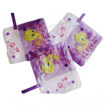 Customized high quality Eco-Friendly PVC Card Bag with Button and Handle
