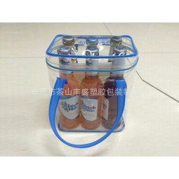 Personnalisé de haute qualité atteindre standard personnalisé Pvc clair sac à vin avec fermeture à glissière