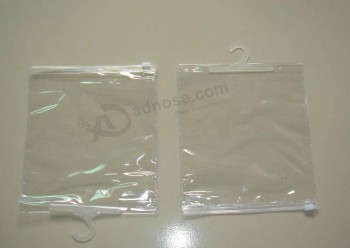 Personalizado de alta qualidade oem impressão personalizada durável claro PVC cabide saco