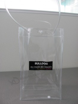 подгонянное высокое качество эко-удобная прозрачная сумка из льда из пвх с ручкой