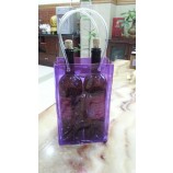 도매 높은 맞춤-끝 보라색 Pvc 취소 처리 와인 얼음 쿨러 가방