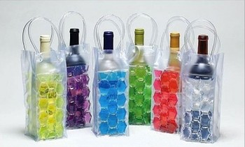 Wholesale customized high-end OEM Recyclable Durable Transparent PVC Wine Bottle Bag