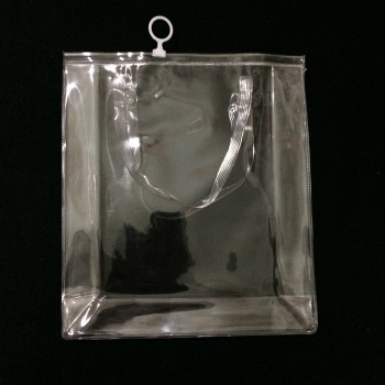 Al por mayor personalizado alto-Bolso transparente de Cloruro de polivinilo con bolsa sellada en el extremo del Cloruro de polivinilo