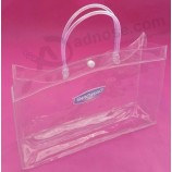 Bolsos cosméticos hechos a medida de alta calidad del bolso de compras del bolso del bolso transparente del regalo del Cloruro de polivinilo