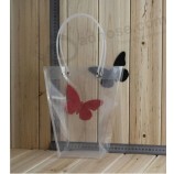 生态 personalizado de alta calidad-Amistoso sin romper fuerte clara bolsa de plástico de mango Cloruro de polivinilo