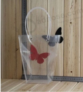 Customized high quality Eco-Friendly No Breaking Strong Clear PVC Handle Plastic Bag