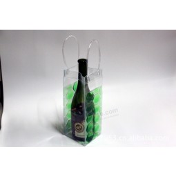 Personnalisé de haute qualité d'impression de haute qualité durable transparent vin sac de Pvc