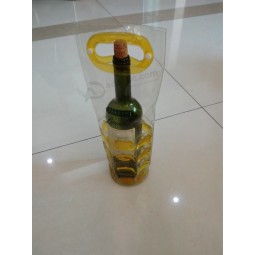 Customized high quality OEM Eco-Friendly PVC Beer Wine Bag with Hanging Hole