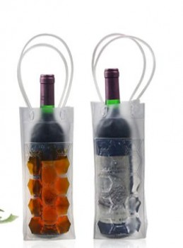 Customized high quality Transparent Single Wine Gift Bags High - Grade PVC Leather Hand Bag