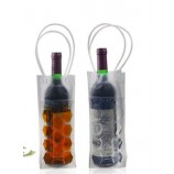 Personalizado de alta calidad transparente regalo de un solo vino bolsas de alta - Bolso de mano de cuero del Cloruro de polivinilo del grado