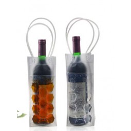 Sacos de presente de vinho único transparente personalizados de alta qualidade altos - Saco de mão de couro de PVC de grau