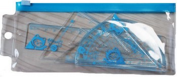 Customized high quality Factory Clear Zipper Stationary Rule Bag