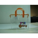 Bolso promocional del embalaje del supermercado del Cloruro de polivinilo claro de alta calidad modificado para requisitos particulares