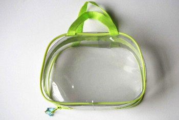 Großhandel maßgeschneiderte hochwertige PVC-Tasche Reißverschluss Tasche transparent Kunststoff Knochen Tasche