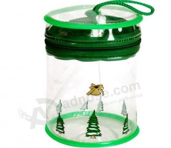 Wholesale Customized high quality OEM Christmas PVC Gift Bag Cylinder Gift Bag