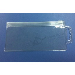 Wholesale Customized high quality Portable PVC Hole Hanging Bag of Transparent Plastic Zipper Bag