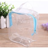Bolso cosmético modificado para requisitos particulares al por mayor del regalo del bolso de la cremallera impermeable del Cloruro de polivinilo de la alta calidad al por mayor