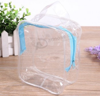 Wholesale Customized high quality PVC Transparent Waterproof Zipper Cosmetic Bag Gift Bag