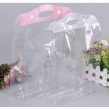 Großhandelsgewohnheits-grün transparent PVC-Wölbungs-Plastiktasche-Geschenkbeutelhandtasche