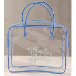 Eco personalizzato di alta qualità all'ingrosso-Borsa da toilette in Pvc trasparente con maniglia