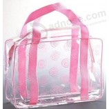 Vente en gros personnalisé haute qualité couture promotionnelle en plastique transparent sac à main en Pvc