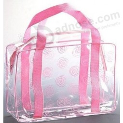 Wholesale Customized high quality Promotional Sewing Clear Plastic PVC Hand Bag