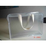 도매 주문 고품질 oem Pvc 손잡이를 가진 투명한 포장 부대를 주문을 받아서 만들었다