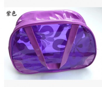Wholesale Customized high quality Transparent Plastic Zipper Handles PVC Travel Storage Bag